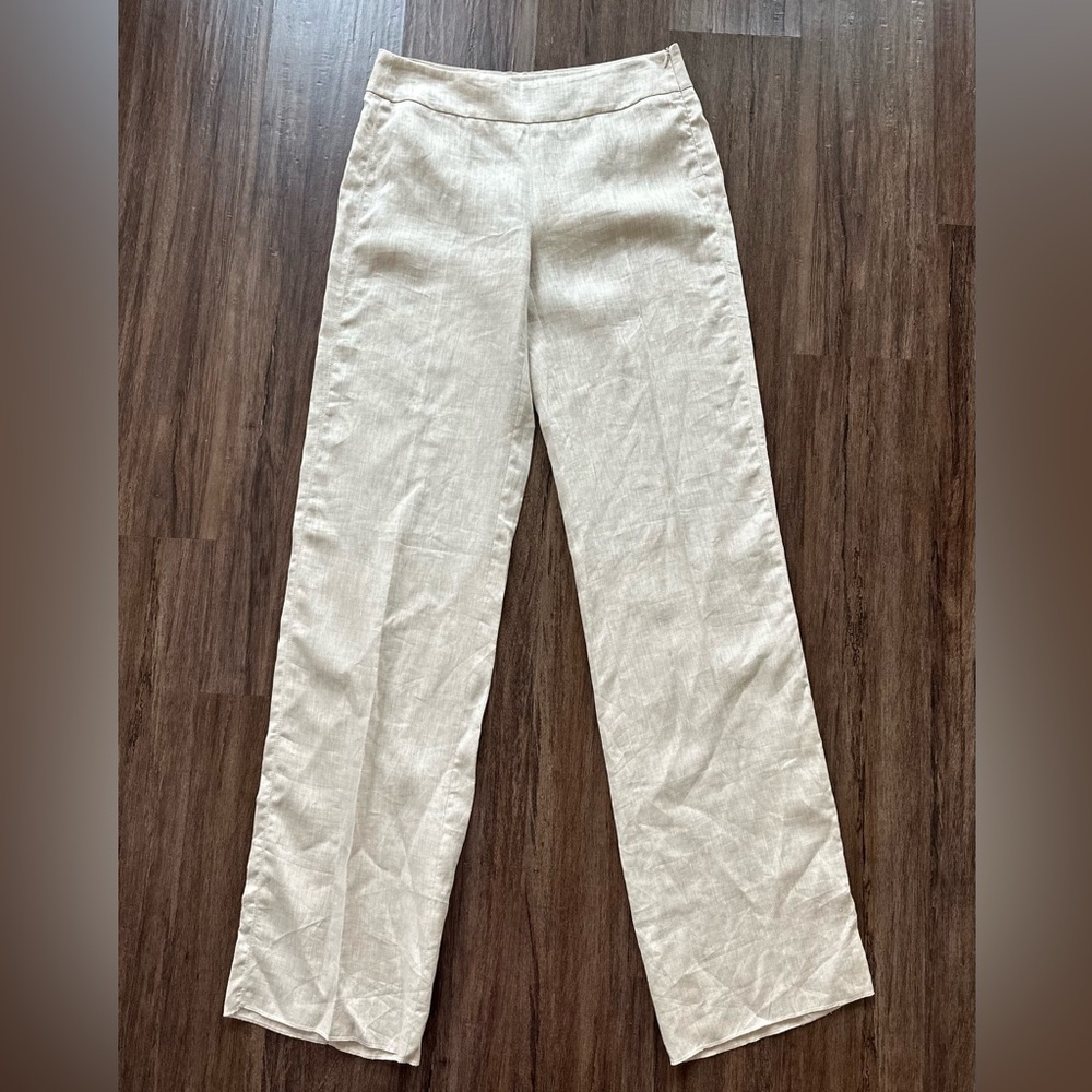 MaxMara 100% Linen Borneo Trousers. NWT. Size 8